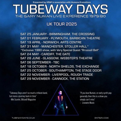 The first show of 2025 for Tubeway Days is now fast approaching