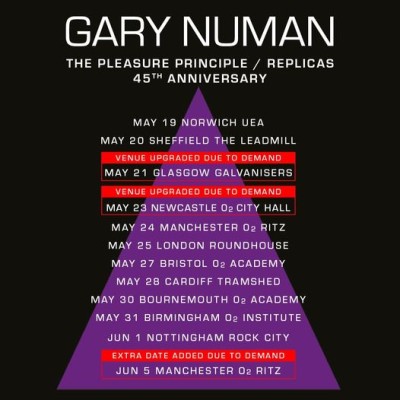 UP DATE 45th Anniversary UK tour of ‘The Pleasure Principle’ and ‘Replicas’